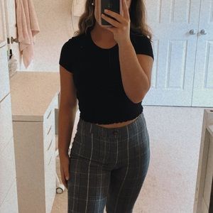 Abercrombie & Fitch Gray Plaid Straight Leg Pants